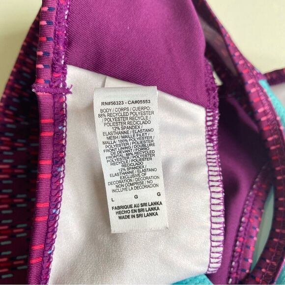 Nike Pro Dri-Fit Girls Swoosh Athletic Sports Bra Purple Blue Sz L - Picture 6 of 8